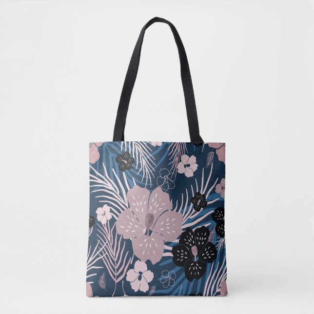 Bolso De Tela Flores tropicales Palm Leaves Textura (Anverso)