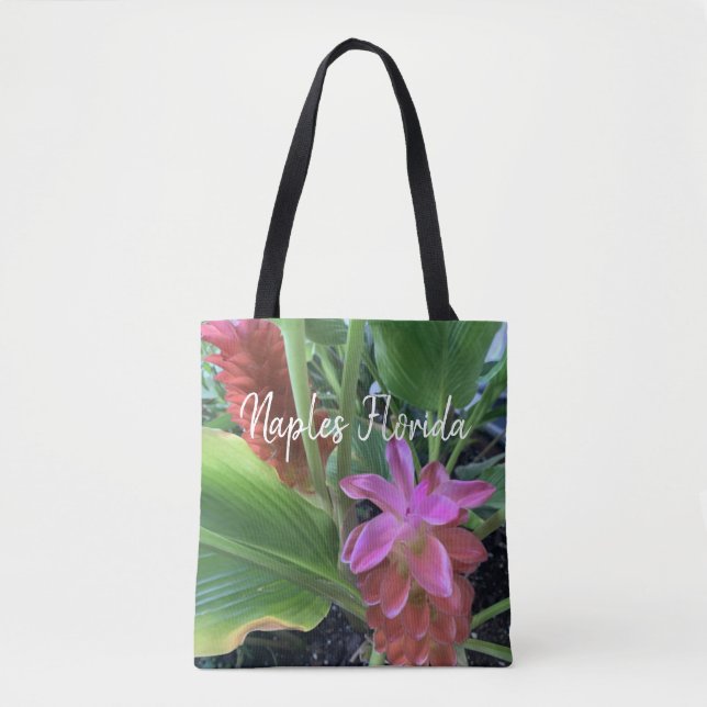 Bolso De Tela Flores tropicales personalizadas (Anverso)