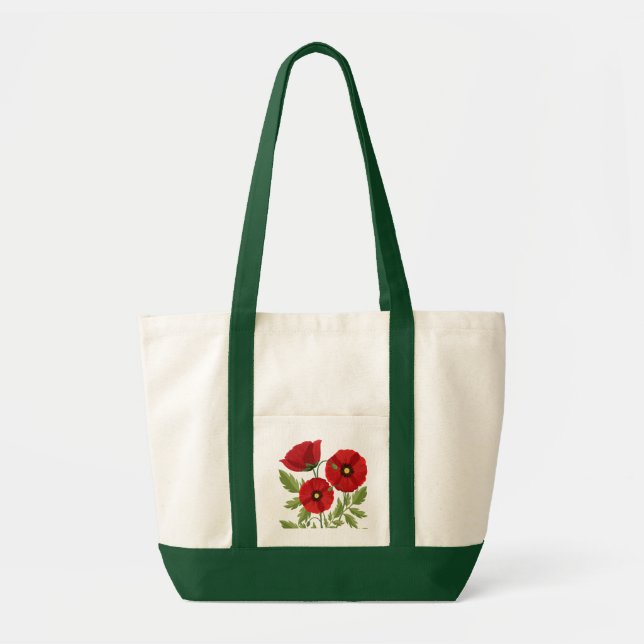 Bolso De Tela Flores veraniegas alegres con adormidera (Frente)