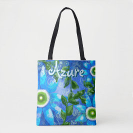 Bolso De Tela Flores verdes azules de abstrato floral personaliz
