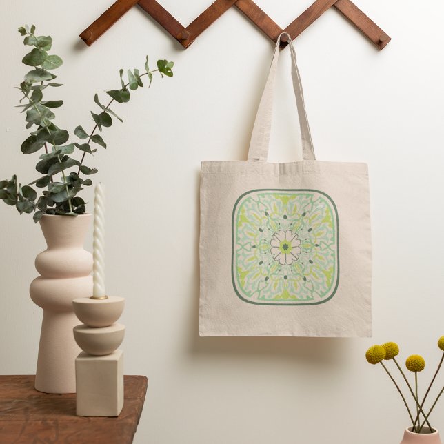 Bolso De Tela Flores verdes mesmerizadoras (Subido por el creador)