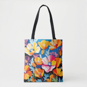 Bolso De Tela Flores vibrantes de California