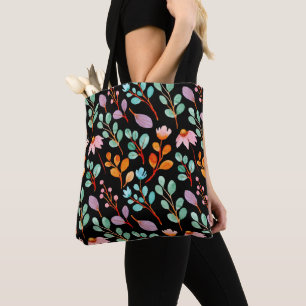 Bolso De Tela Flores Vintage Watercolor Trendy