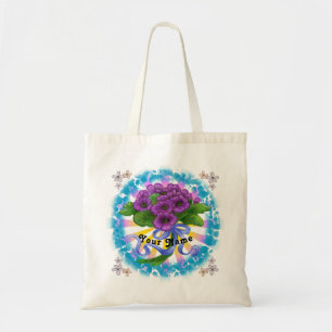Bolso De Tela Flores violetas Bouquet