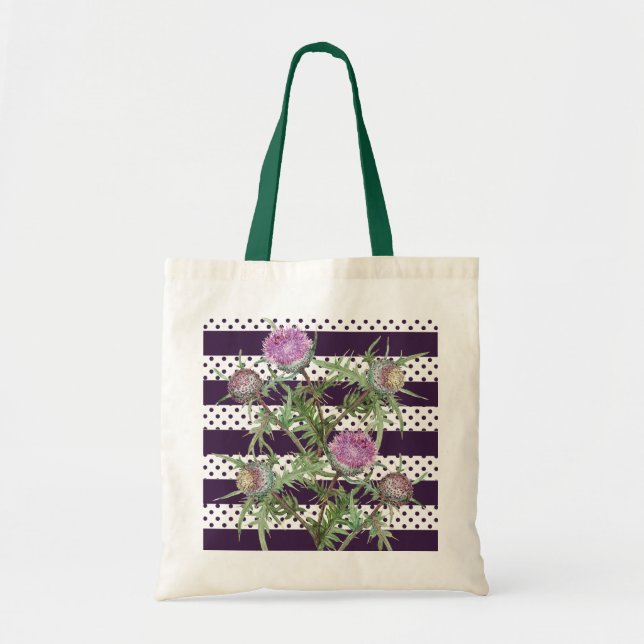 Bolso De Tela Flores violetas silvestres (Frente)
