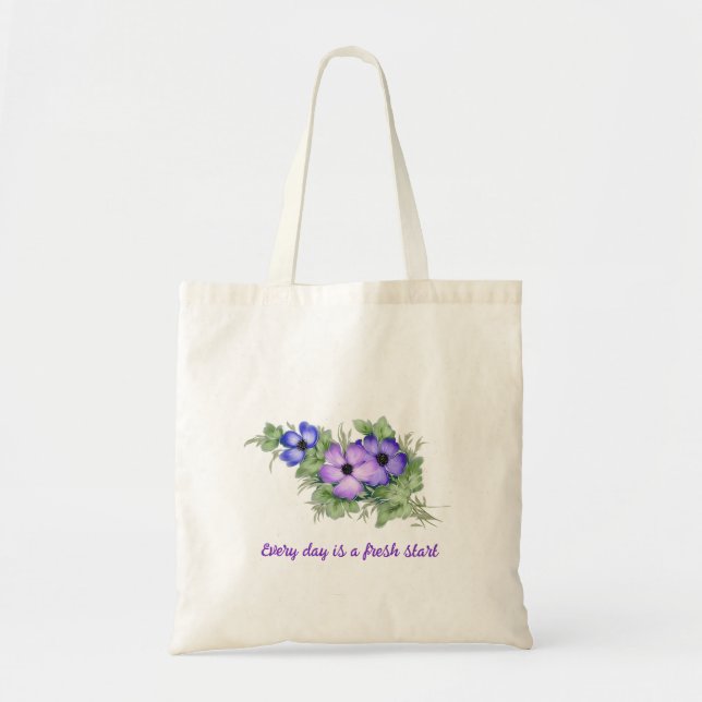 Bolso De Tela Flores violetas turbias Tote Bags (Frente)