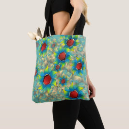 Bolso De Tela Flores virtuales raras, pétalo amarillo azulado en