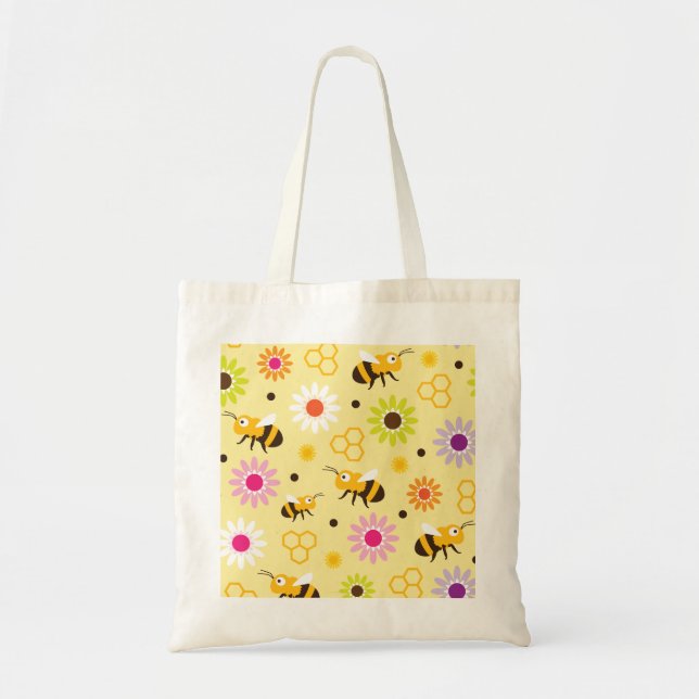 Bolso De Tela Flores y abejas (Frente)
