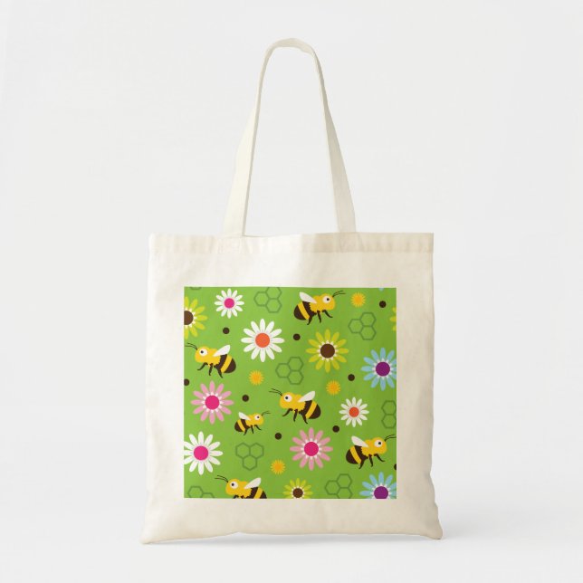 Bolso De Tela Flores y abejas (Frente)