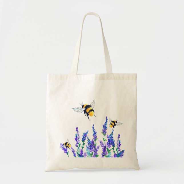Bolso De Tela Flores y abejas Tote Bag Spring (Frente)