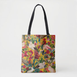 BOLSO DE TELA FLORES Y AVES XVIII