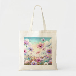 Bolso De Tela Flores y comillas Cosmos