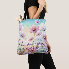 Bolso De Tela Flores y comillas Cosmos