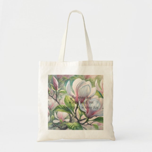Bolso De Tela Flores y cotización de Magnolia (Frente)