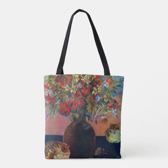 Bolso De Tela Flores y gatos de Paul Gauguin, Bella Artes de la  (Reverso)