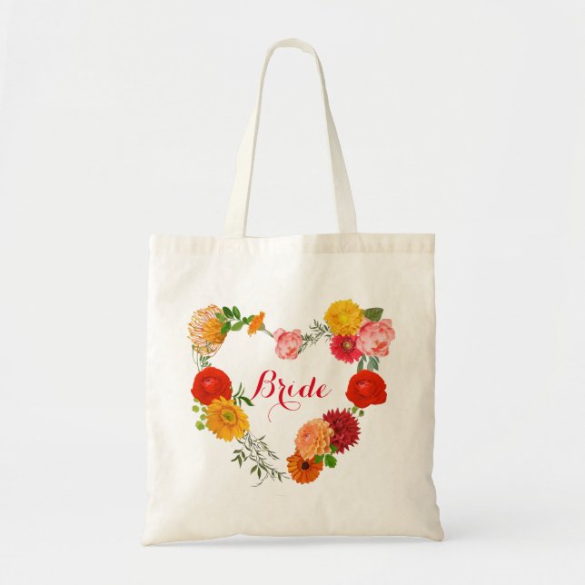Bolso De Tela Flores Y Hojas (Frente)