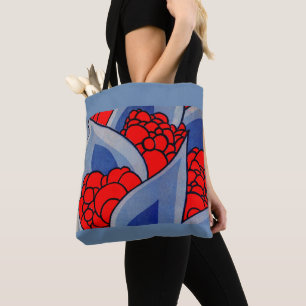 Bolso De Tela flores y hojas estilizadas