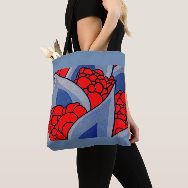 Bolso De Tela flores y hojas estilizadas (Detalle)