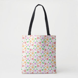 Bolso De Tela Flores y hojas vibrantes de primavera