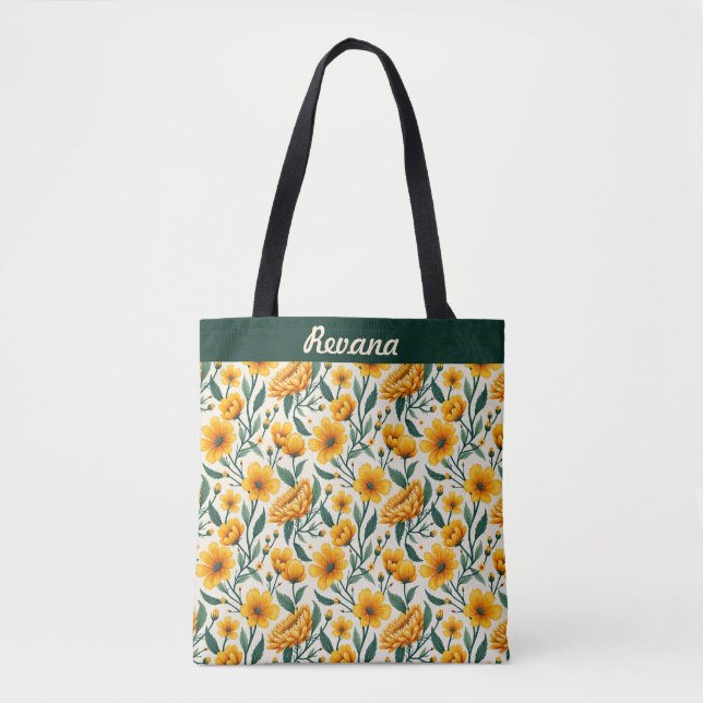 Bolso De Tela Flores y mariposas (Anverso)