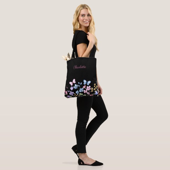 Bolso De Tela Flores y mariposas silvestres (Puesto)