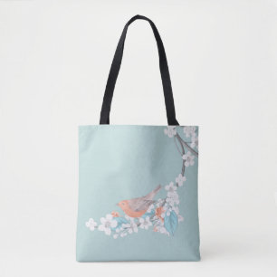 Bolso De Tela Flores y pájaros