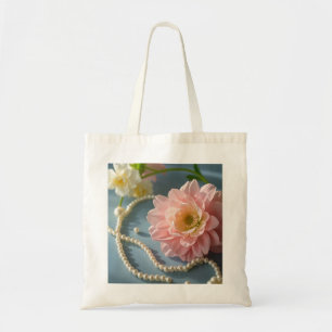 Bolso De Tela Flores y perlas elegantes