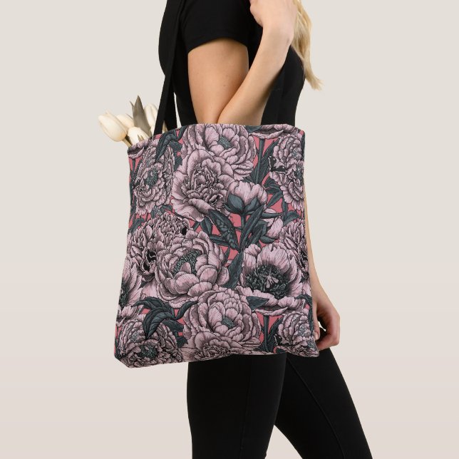 Bolso De Tela Flores y polillas rosadas (Detalle)