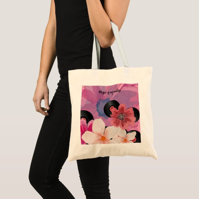 Bolso De Tela Flores y vinilo (Anverso (producto))