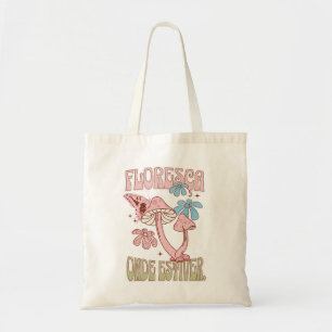 Bolso De Tela "Floresça Onde Estiver" Boho Floral