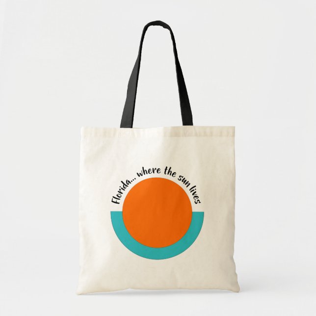 Bolso De Tela Florida... donde el sol vive de vacaciones (Frente)
