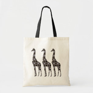 Bolso De Tela Florillas Black Giraffe Bag