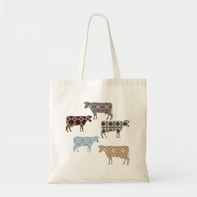 Bolso De Tela Florillas Cow (Frente)