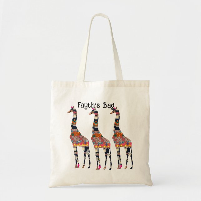 Bolso De Tela Florillas Giraffe Tote Bag (Frente)