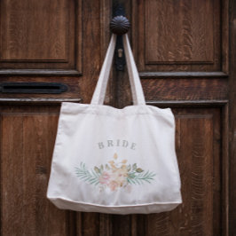 Bolso De Tela Floríticas acuarelas rusas sobre una novia verde s