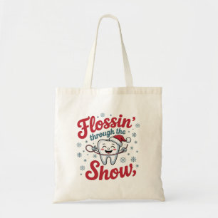 Bolso De Tela Flossing a Través de la Nieve Divertida Navidad
