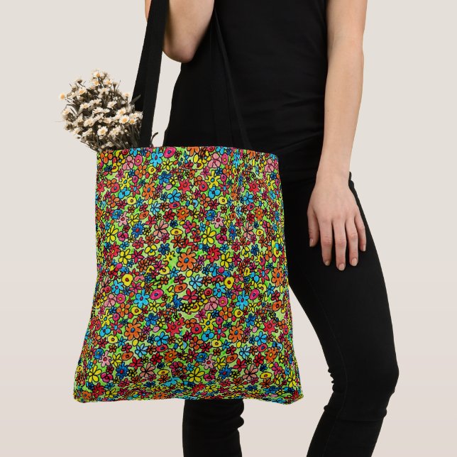Bolso De Tela Flower de doodles (Detalle)