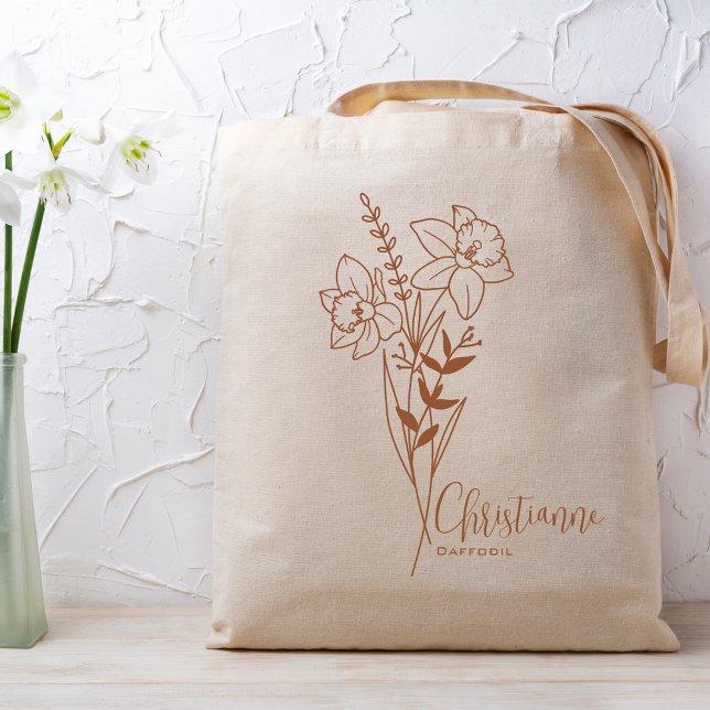 Bolso De Tela Flower Flower March Rust, mes de nacimiento person (Subido por el creador)
