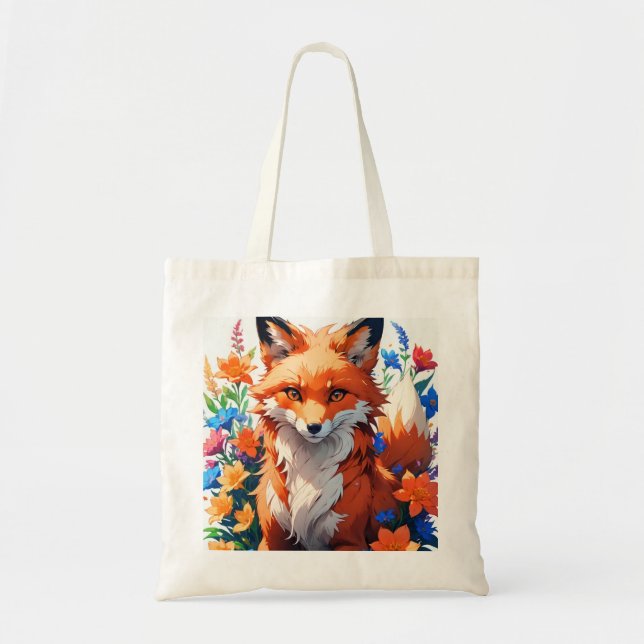Bolso De Tela Flower Fox (Frente)