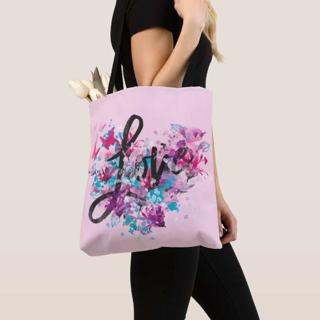 Bolso De Tela Flower Heart Love (Detalle)