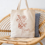Bolso De Tela Flower June Boho, mes de nacimiento personalizado<br><div class="desc">Un hermoso y moderno ramo botánico de rosas representa el mes de nacimiento de junio. El regalo ideal para mostrar a tu persona favorita lo mucho que te importa. Perfecto para todas las ocasiones, incluyendo cumpleaños, mejores amigos, Día de la Madre, regalo de la dama de honor, nueva madre, y...</div>