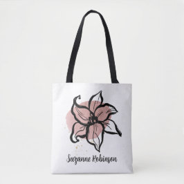 Bolso De Tela Flower line art  (PERSONALIZE)