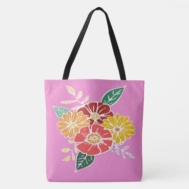 Bolso De Tela Flower Power #9 (Anverso)