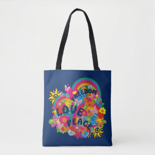 Bolso De Tela Flower Power Rainbow FREDOM LOTH PEACE