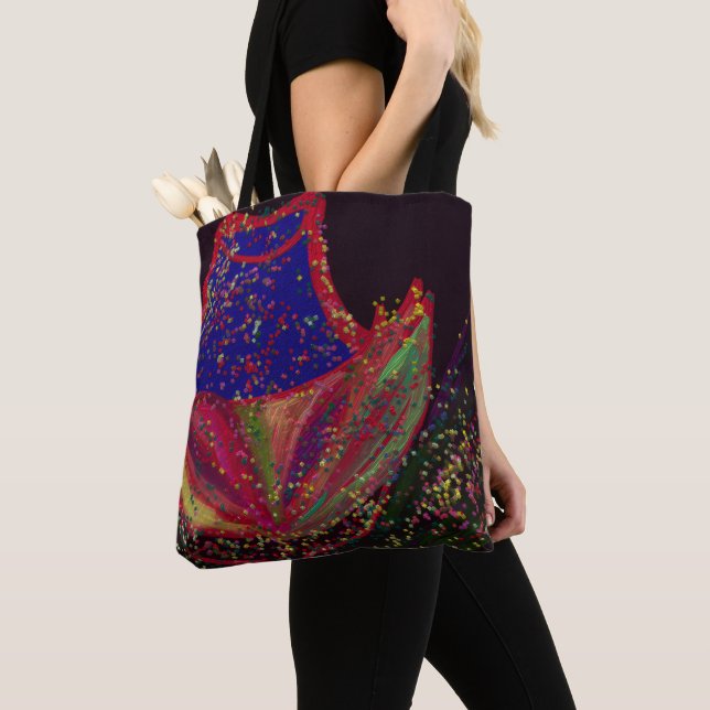 Bolso De Tela Flower Wearing a Hat Medium Tote Bag (Detalle)
