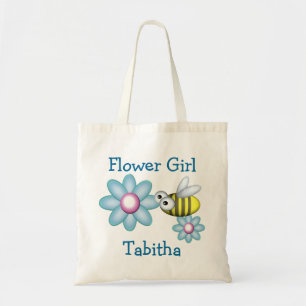 Bolso De Tela Flower y Bee Flower Girl