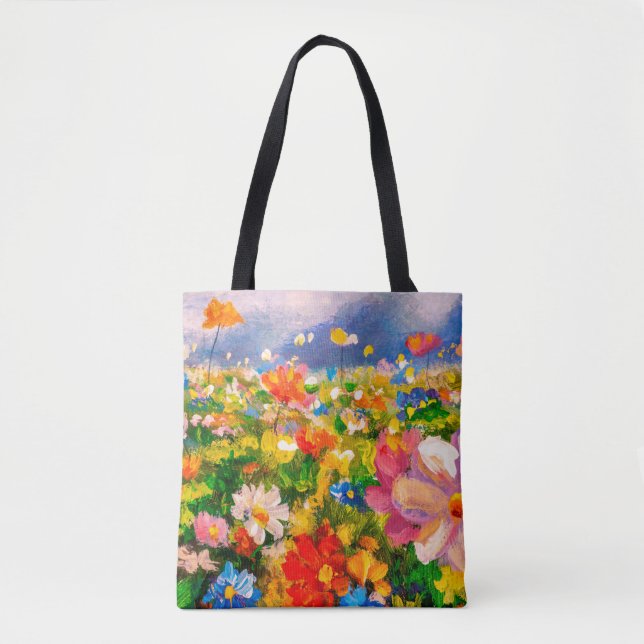 Bolso De Tela Flowers paintings monet painting claude impression (Anverso)