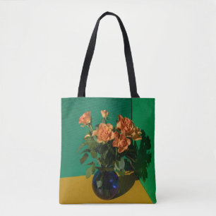 Bolso De Tela Flowers Roses in Vase