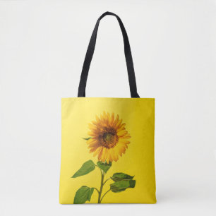 Bolso De Tela Flowers Sunflower on Yellow