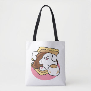 Bolso De Tela Fluffier Tha S’more - Perro y bollo de postre